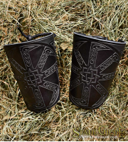 A Pair Leather Bracers Kolovrat Celtic 